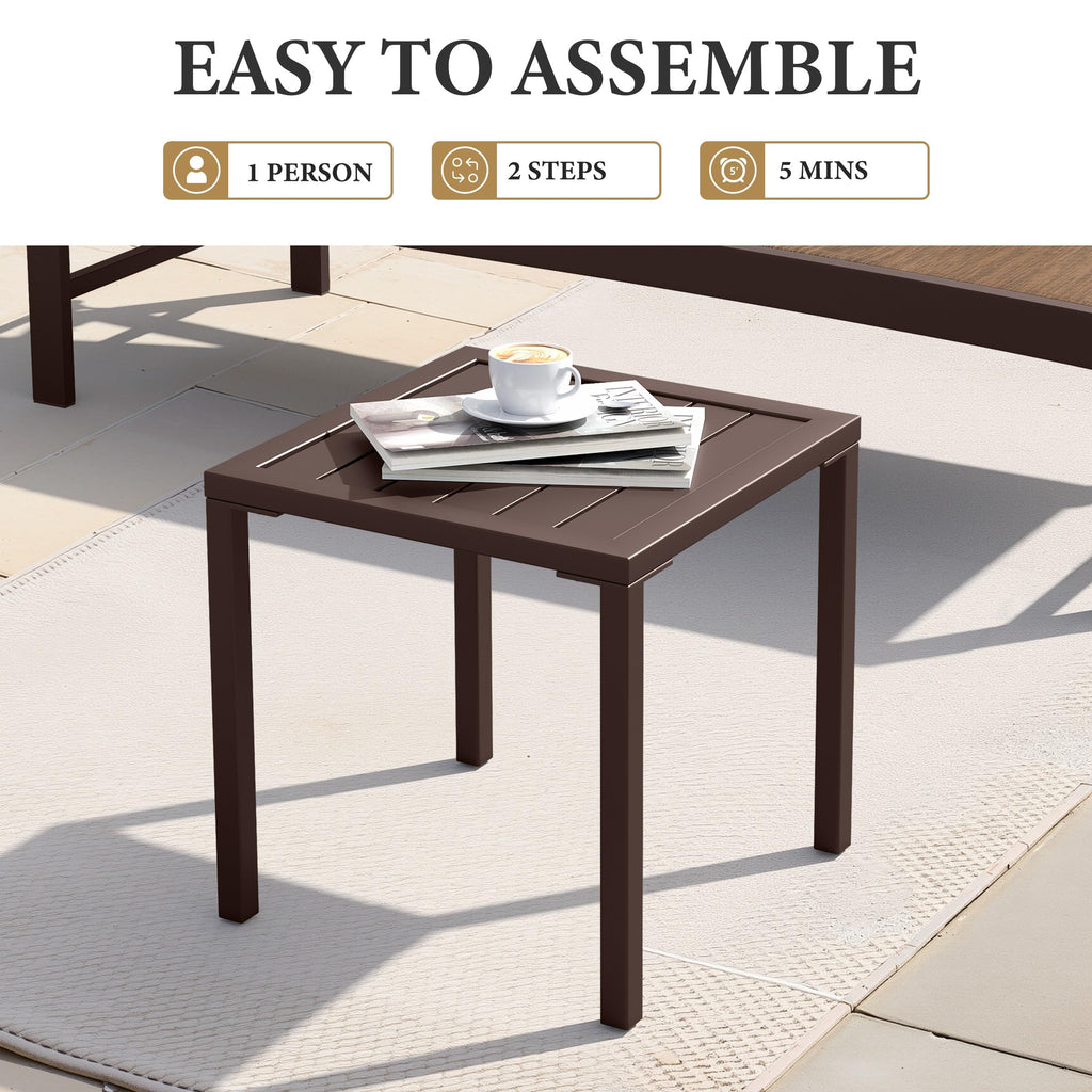 Aluminum Outdoor Side Table Set of 2 R415209