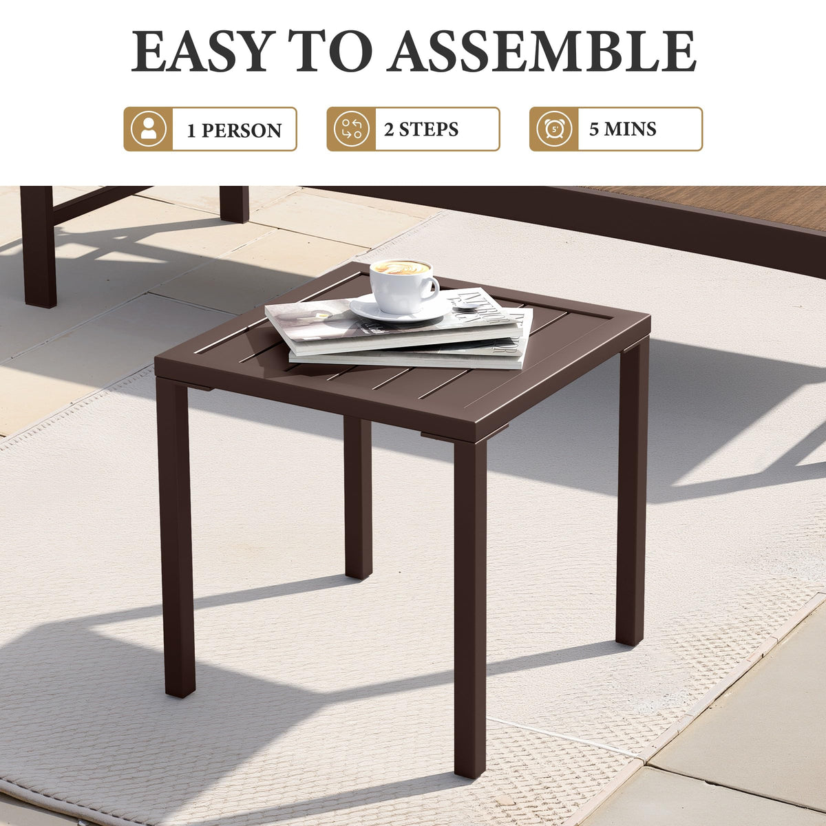Aluminum Outdoor Side Table Set of 2 R415209