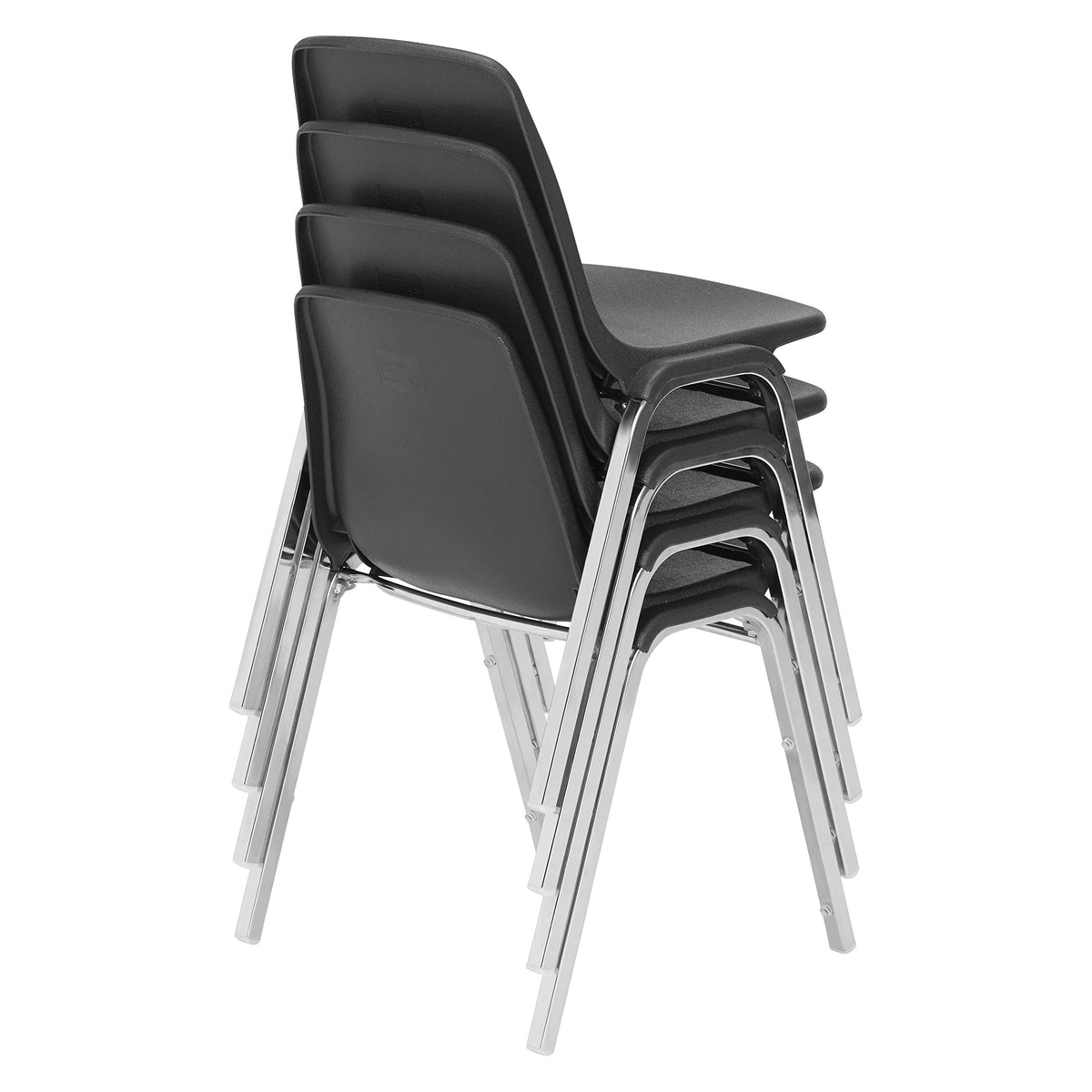 4 Pack Black Poly Shell Stacking Chair G48892