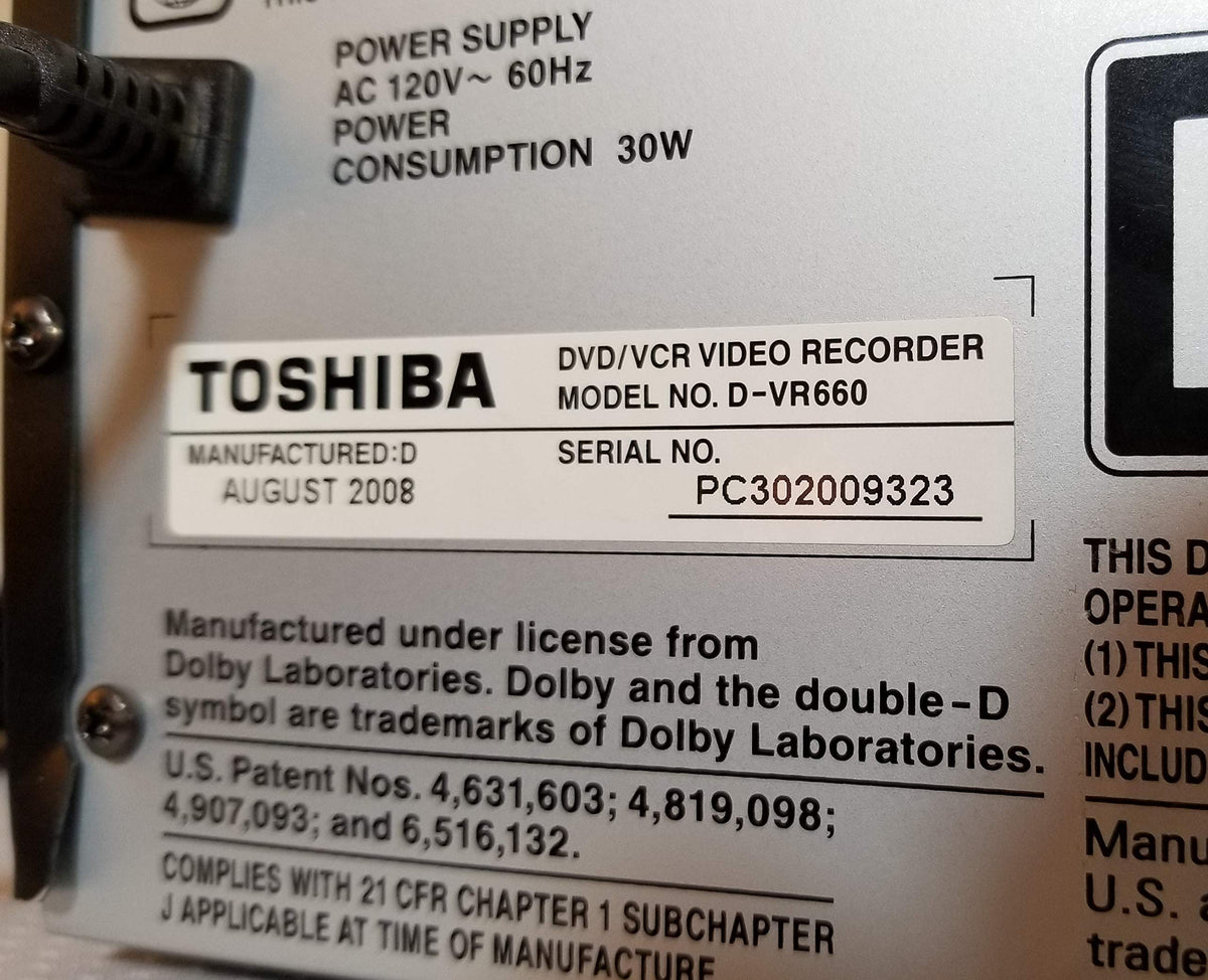 1080p Upconverting VHS DVD Recorder V287949