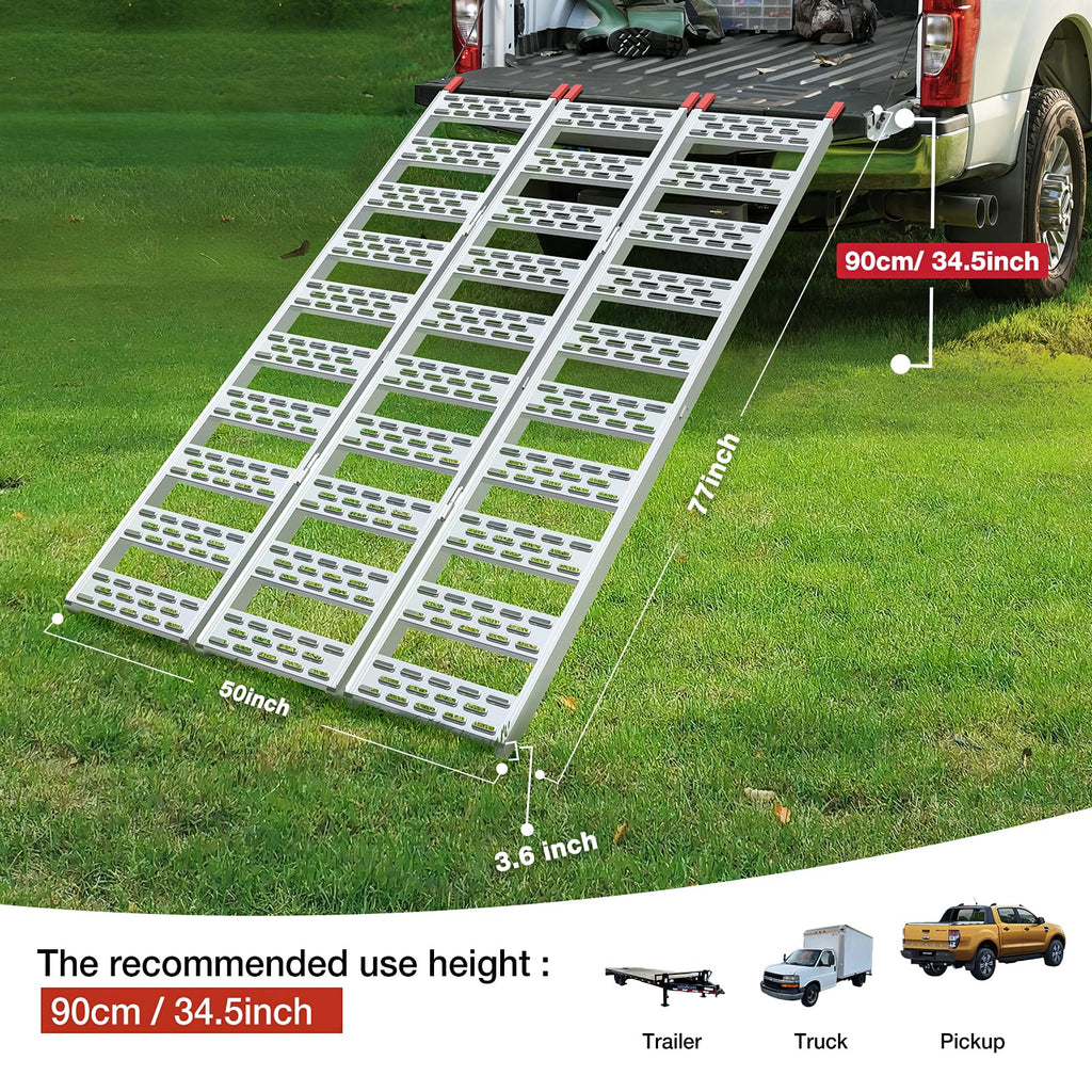 Aluminum Tri-Folding Truck Ramps 1600Lbs Max X671865