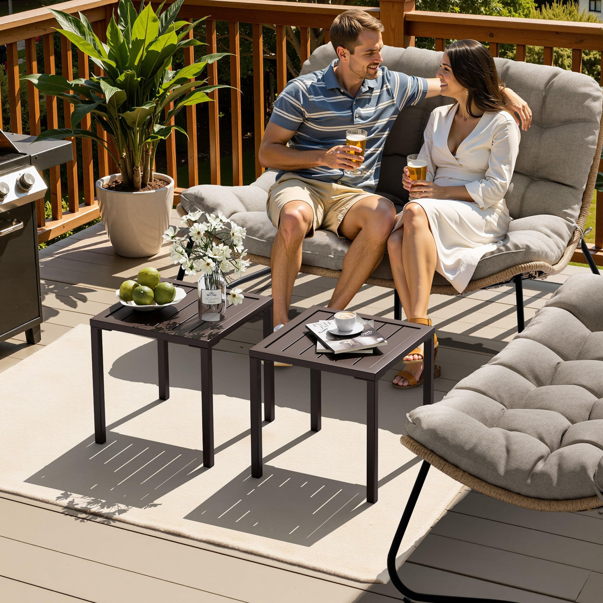 Aluminum Outdoor Side Table Set of 2 R415209