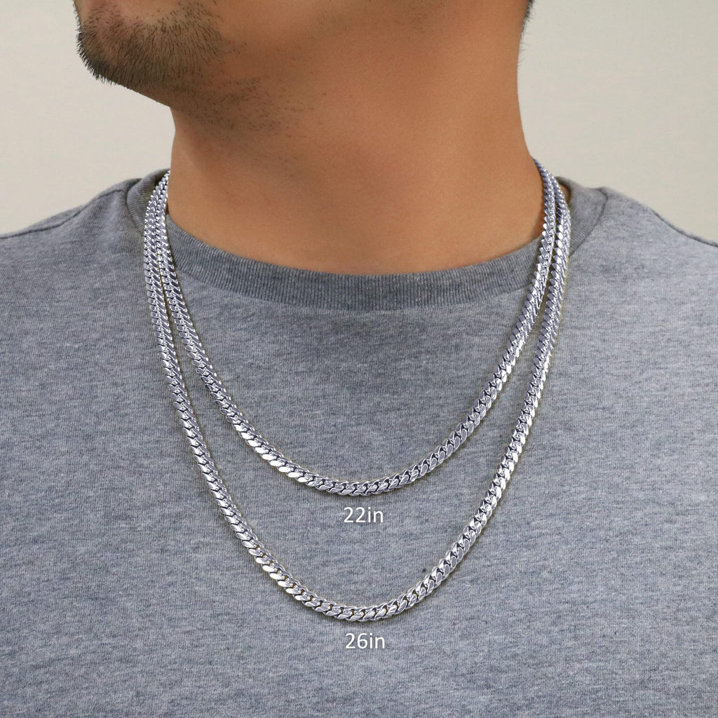 14k White Gold 6mm Chain Necklace K835