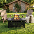 32 Inch Black Wrought Iron Wood Burning Fire Pit G14108