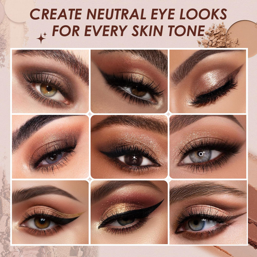 9 Colors Brown & Copper Eyeshadow Palette with Matte & Shimmer Finishes O1888